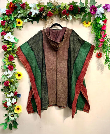 Hmong Hooded Cotton Poncho
