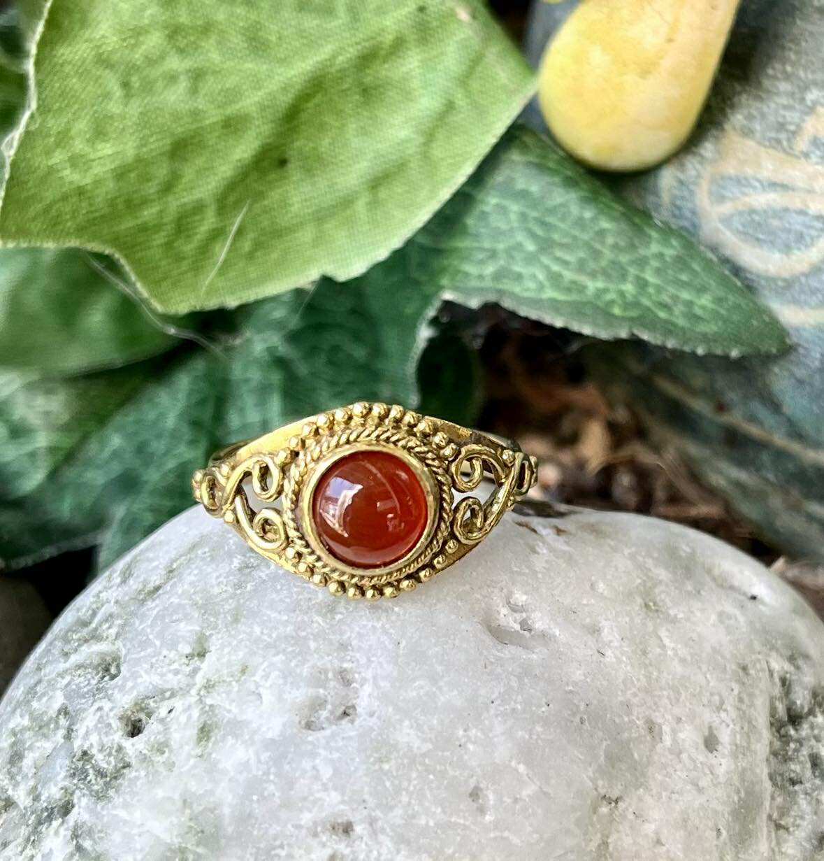 Brass Gypsy Heart Rings