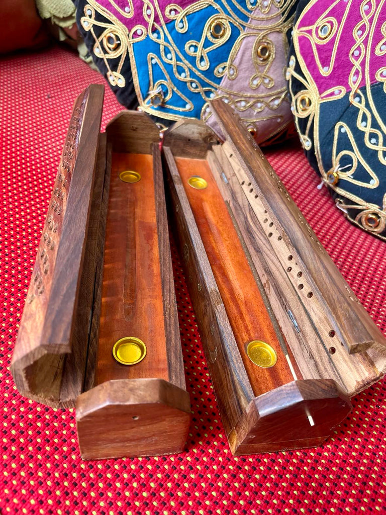 Wooden Coffin Incense Holder