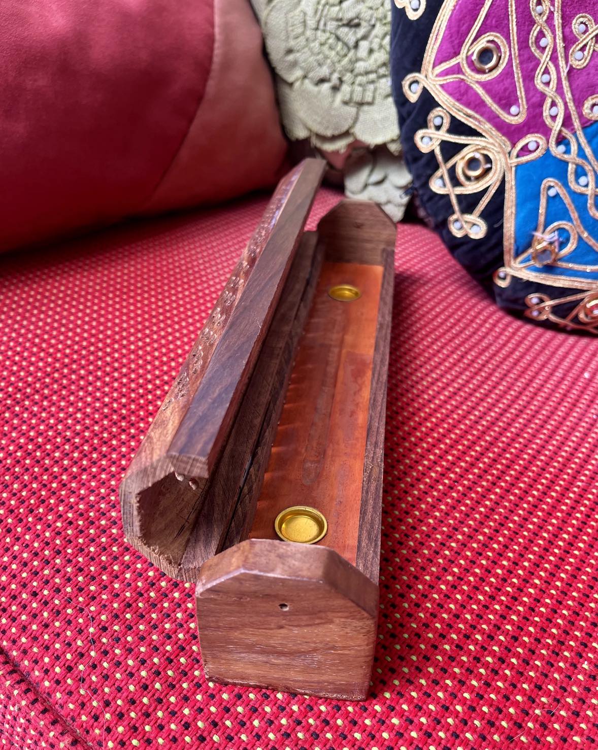 Wooden Coffin Incense Holder