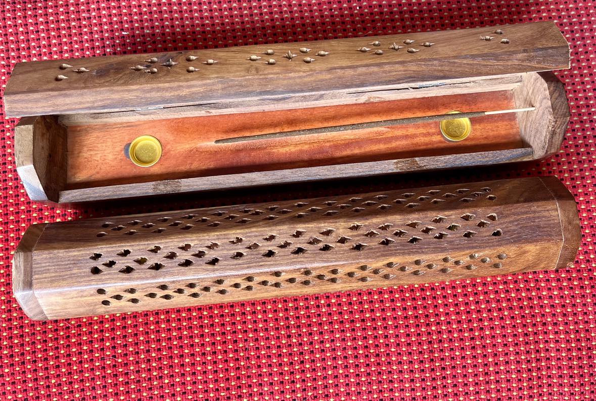 Wooden Coffin Incense Holder