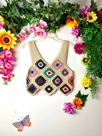 Colourful Crochet Crop Top