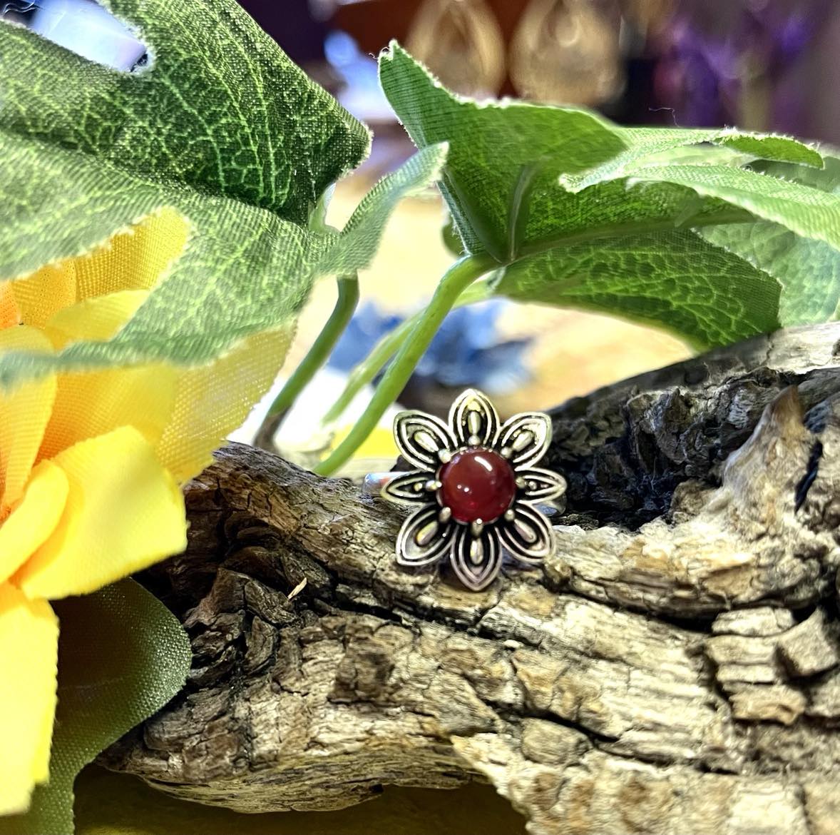 Daisy Gemstone Silver Ring