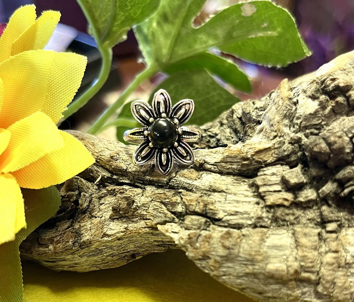 Daisy Gemstone Silver Ring