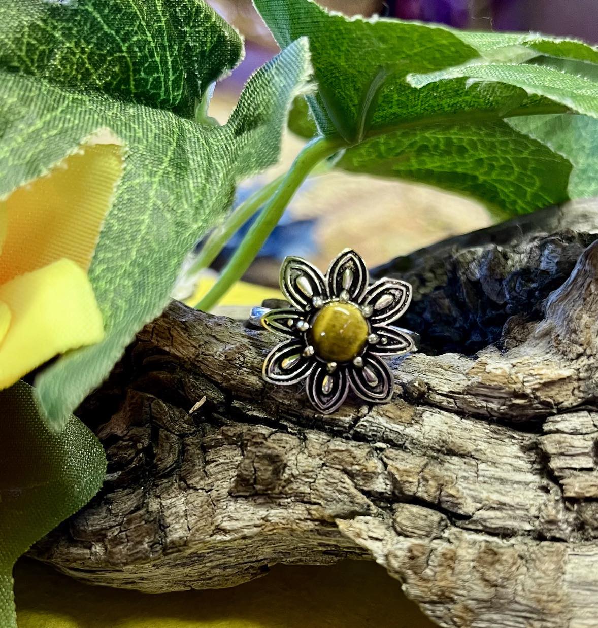 Daisy Gemstone Silver Ring