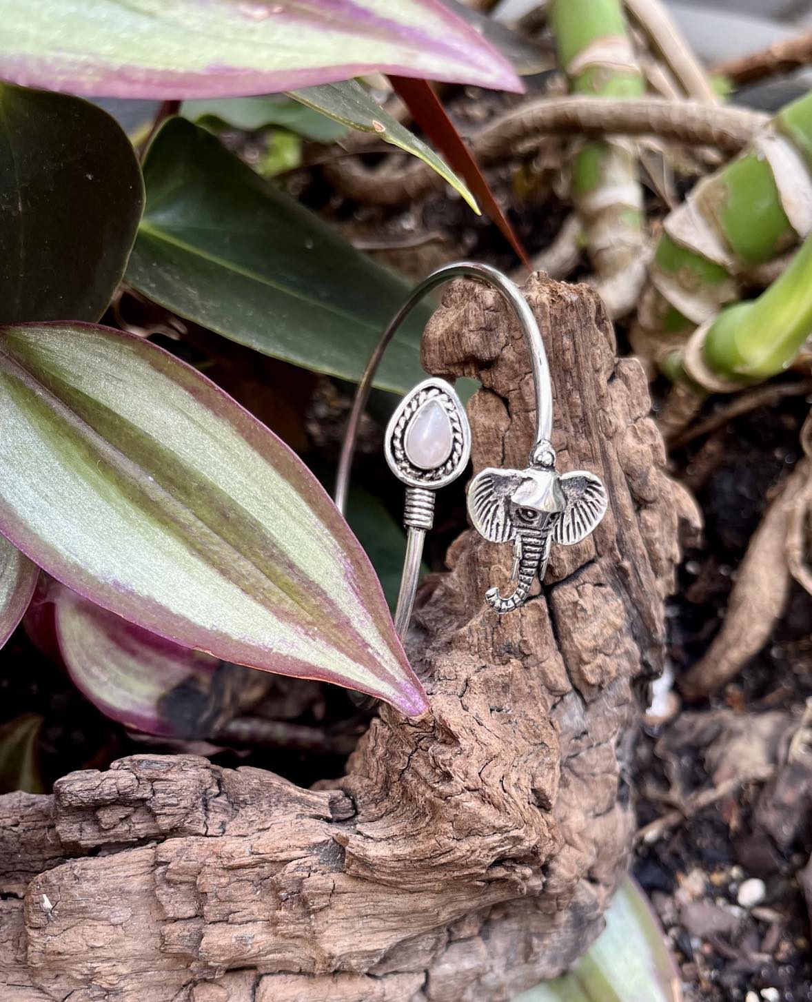 Eley Gemstone Silver Bangle