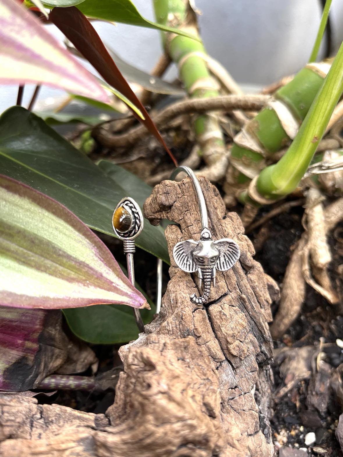 Eley Gemstone Silver Bangle