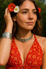 Embossed Goddess Nature Silver Cuff