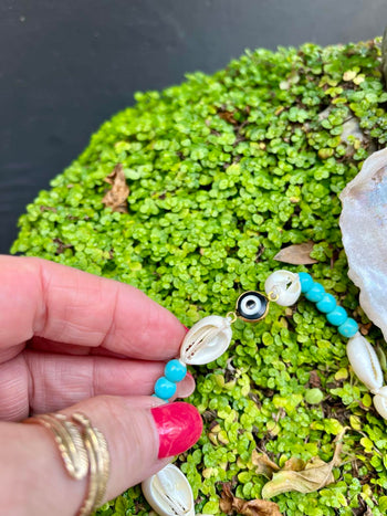 Evil Eye Cowrie Choker