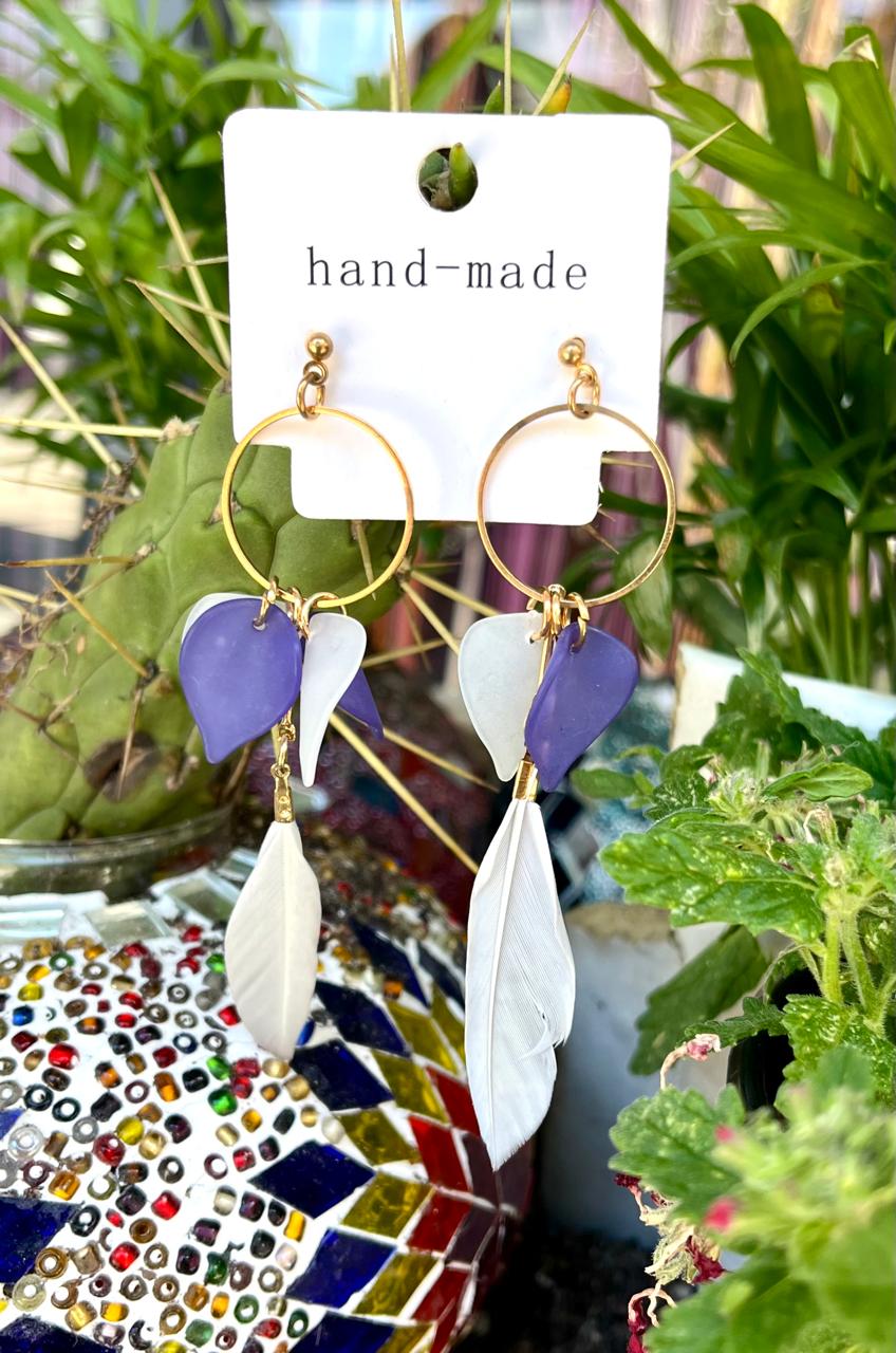 Feather & Shell Earings