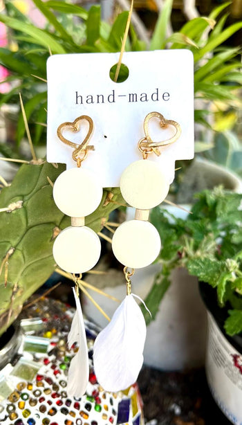 Feather & Spot Earings