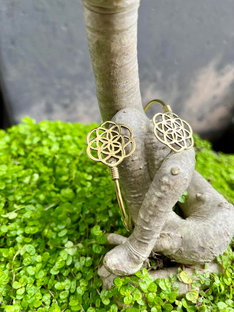 Flower Of Life Bangle Brass