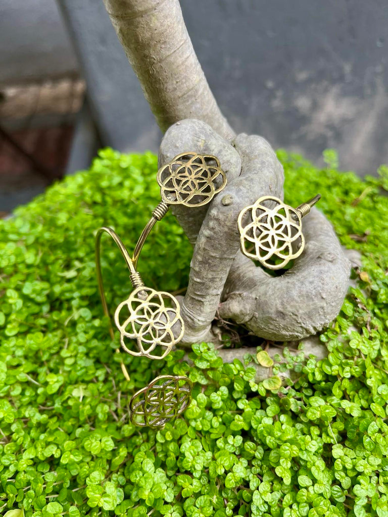 Flower Of Life Bangle Brass