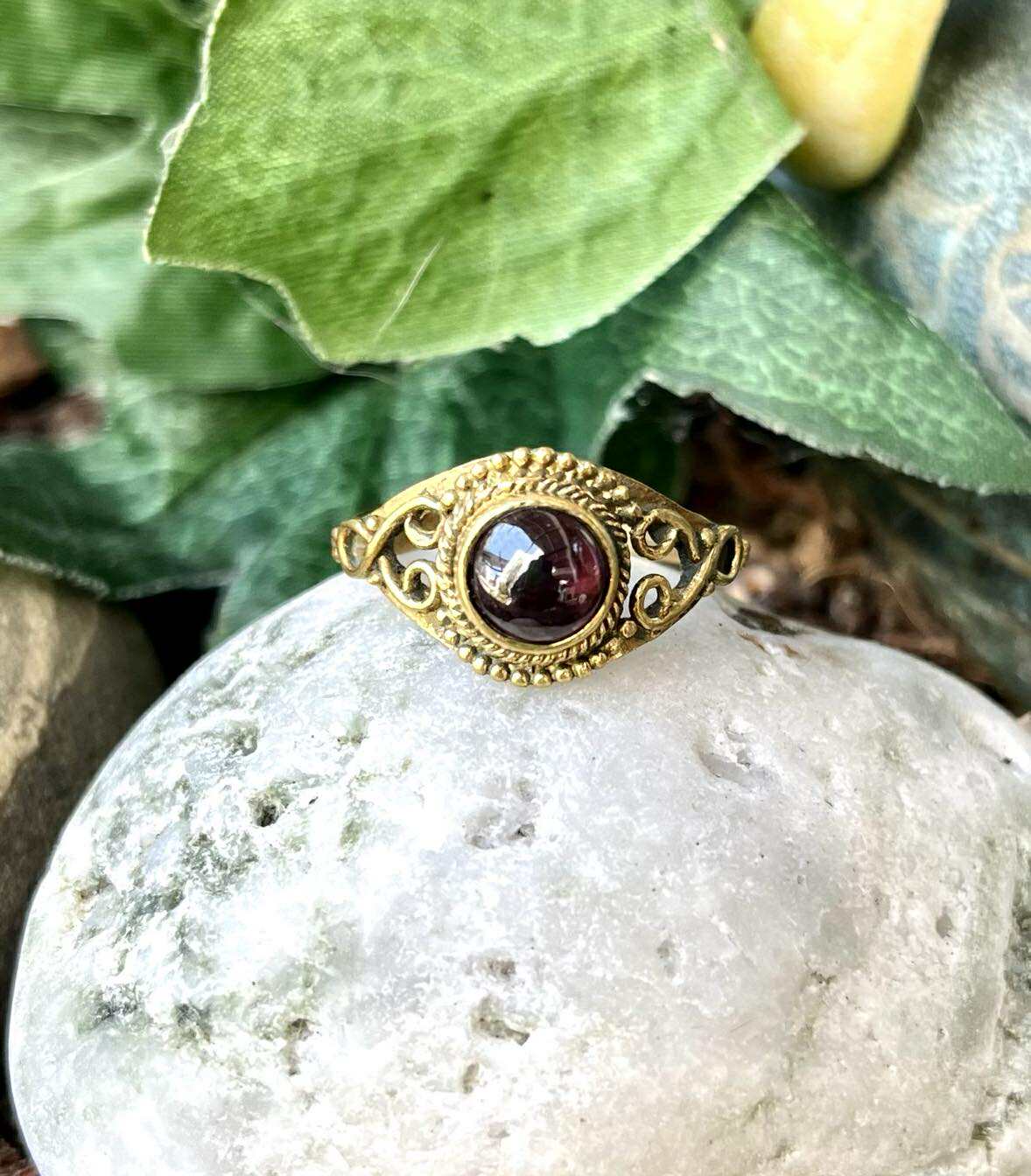 Brass Gypsy Heart Rings