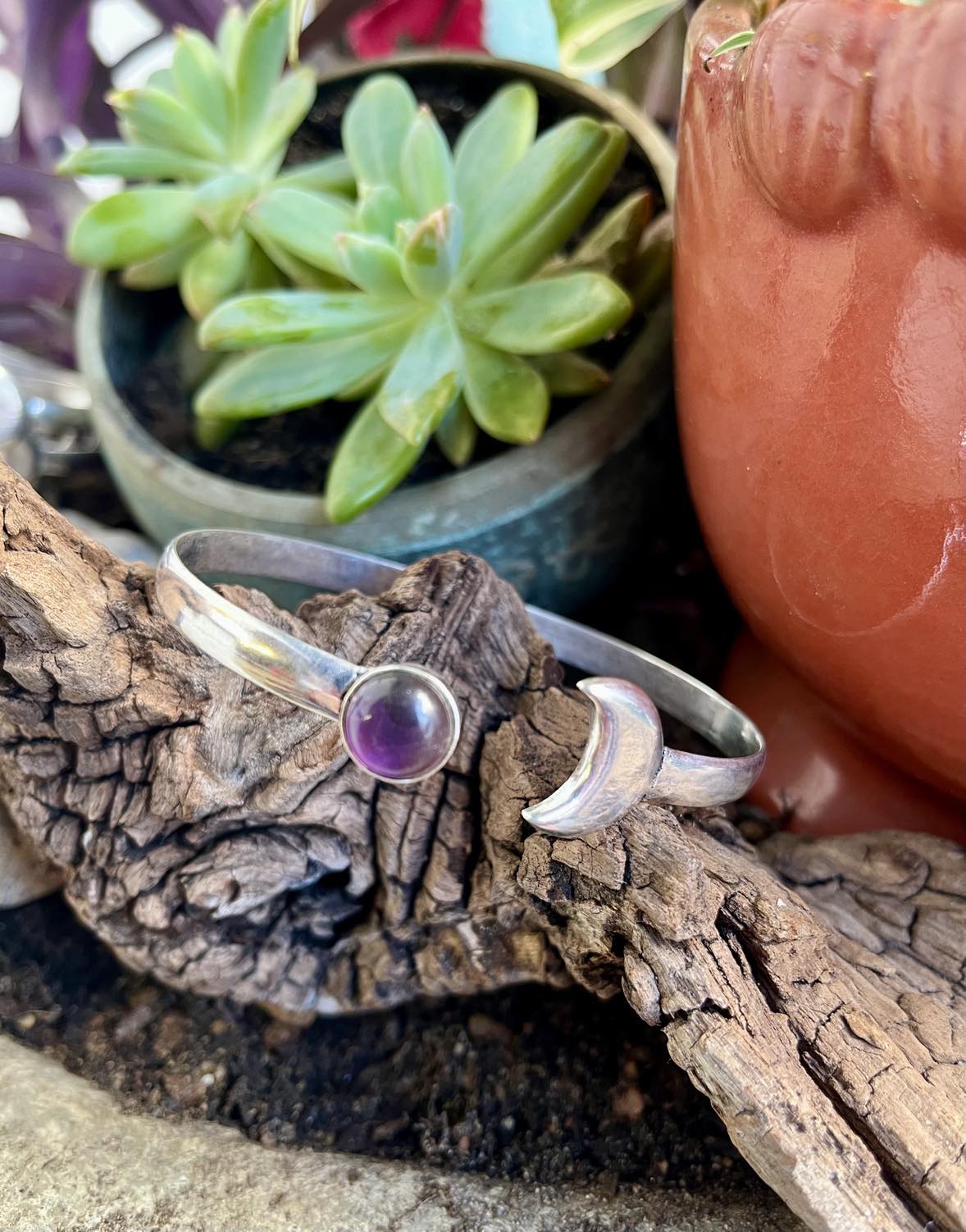 Gemstone Moon Bangle