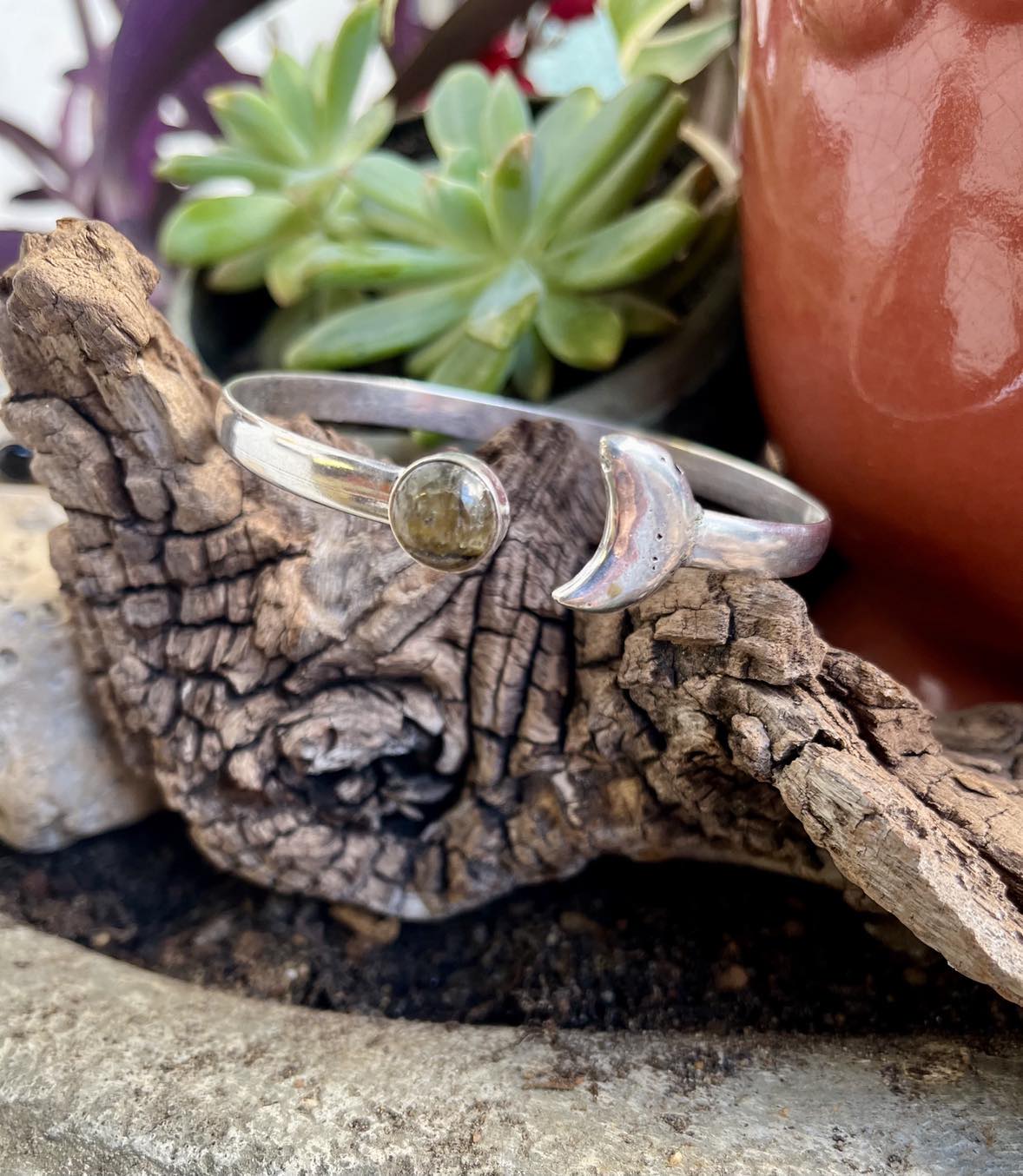 Gemstone Moon Bangle