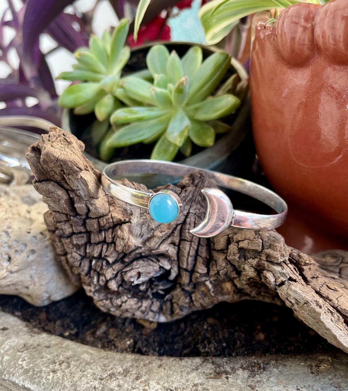 Gemstone Moon Bangle