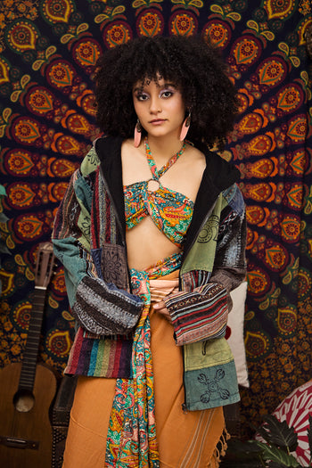 Gheri Patchwork Fleece Jacket XL