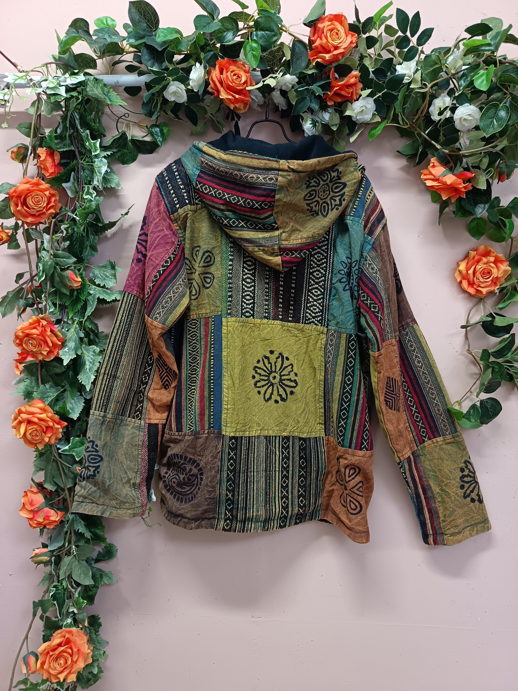 Gheri Patchwork Hooded Jacket- MED