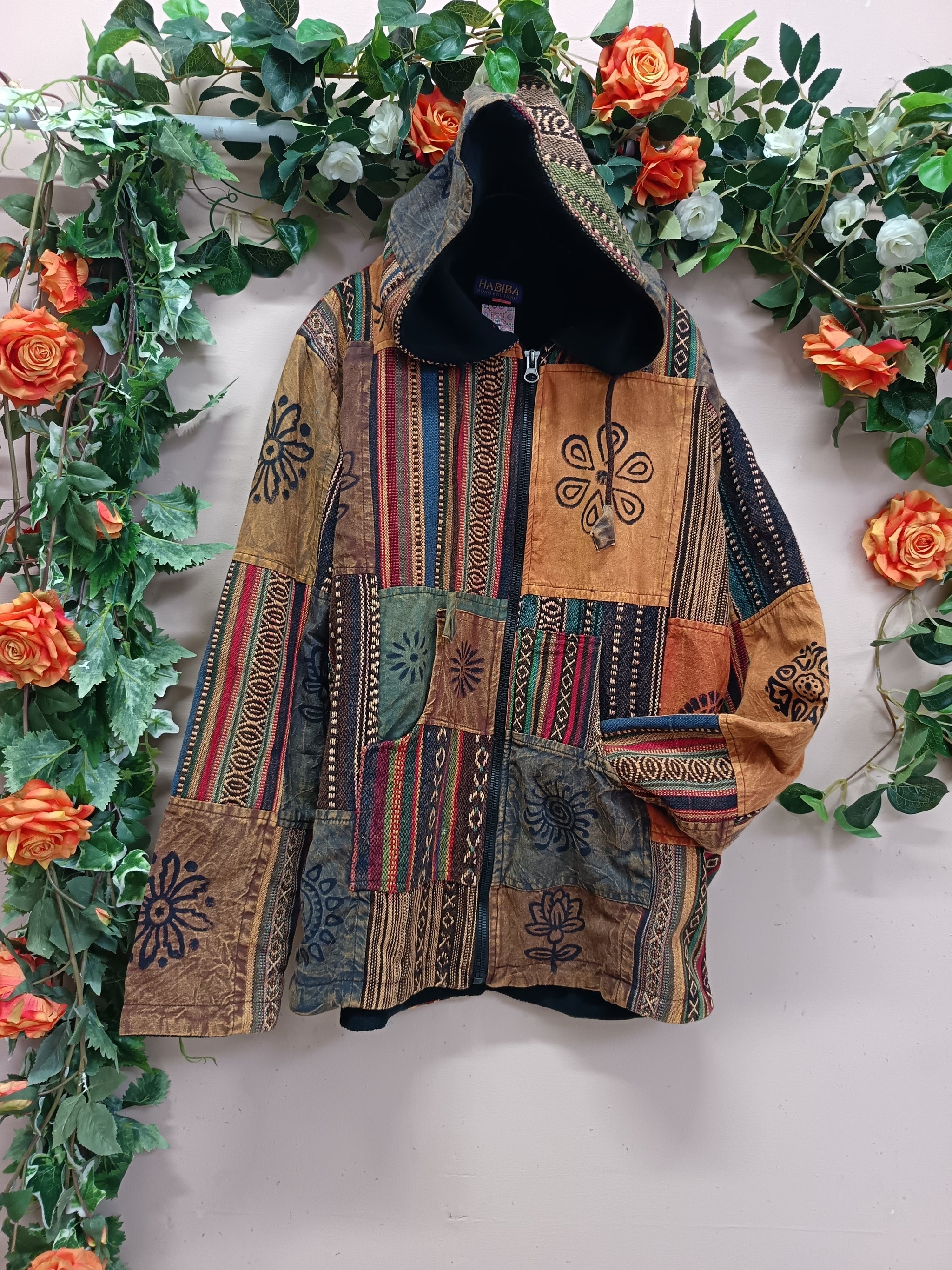 Gheri Patchwork Hooded Jacket XXL