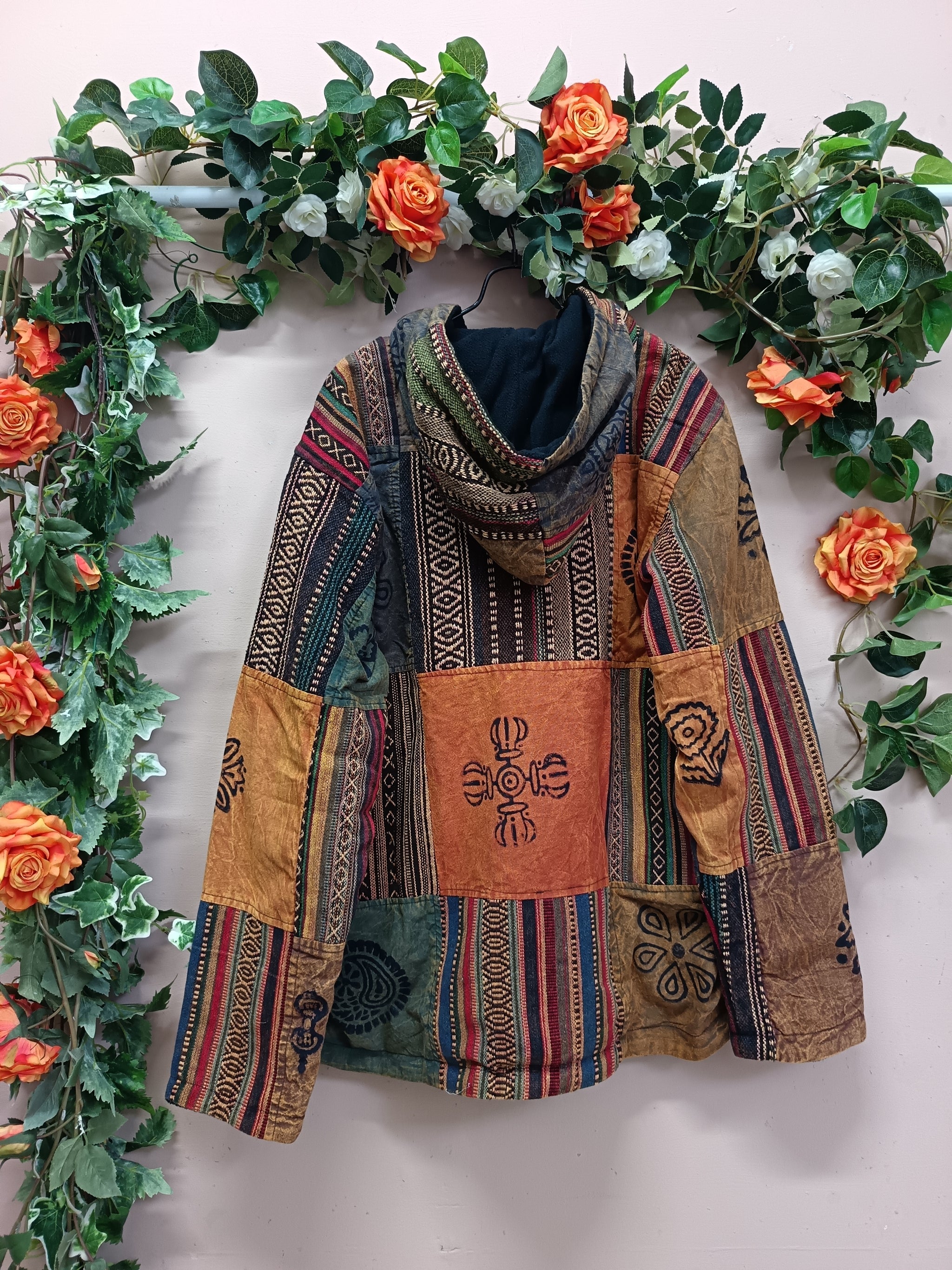 Gheri Patchwork Hooded Jacket- MED