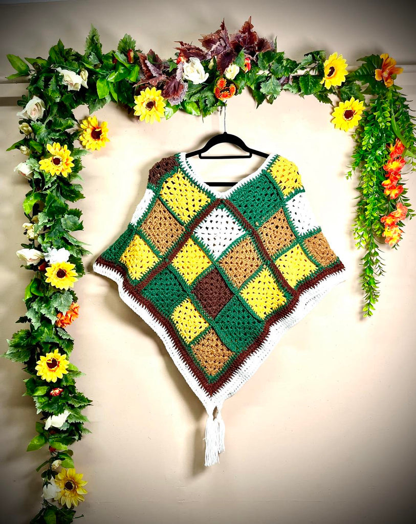 Forest Granny Square Poncho