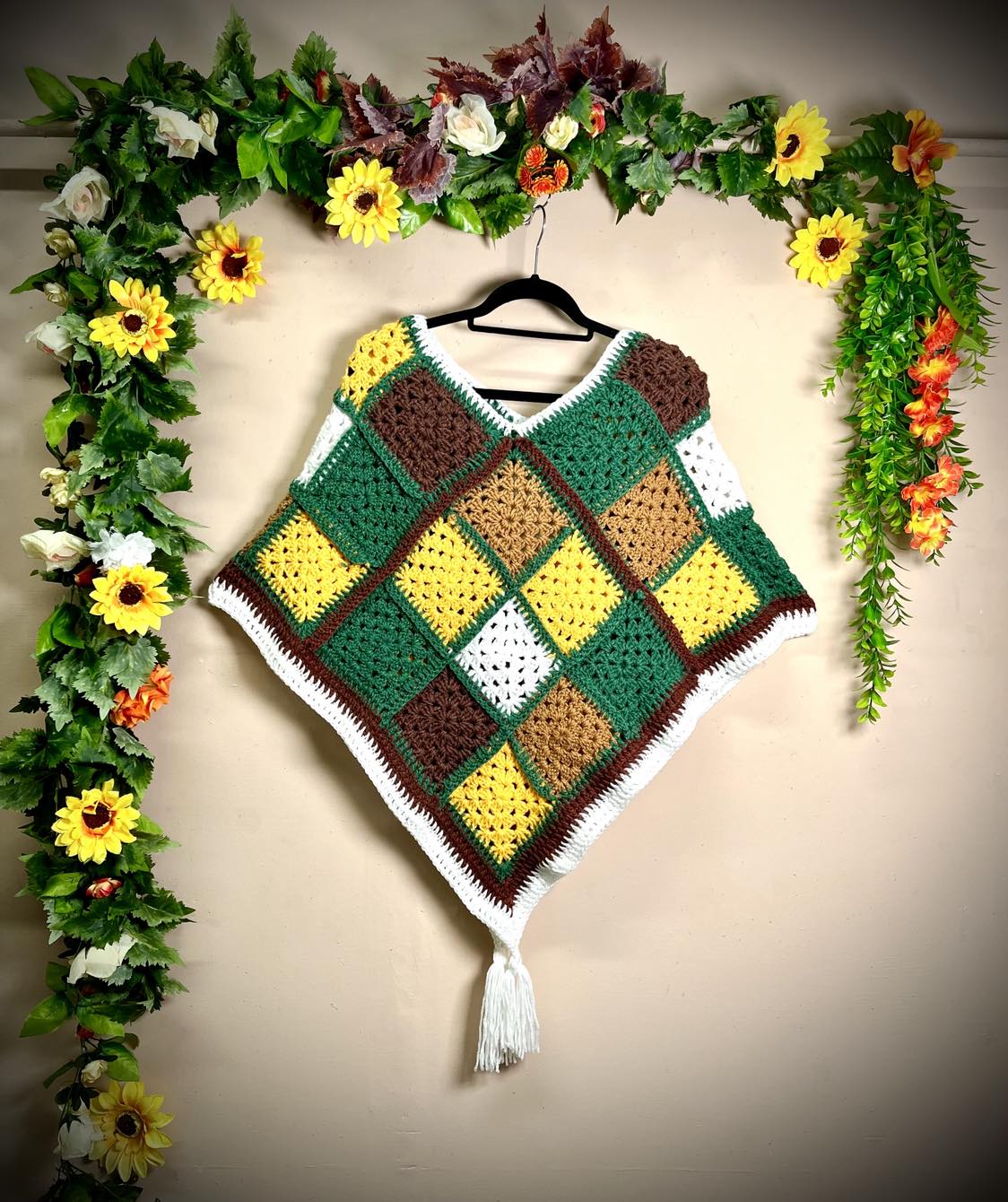 Forest Granny Square Poncho