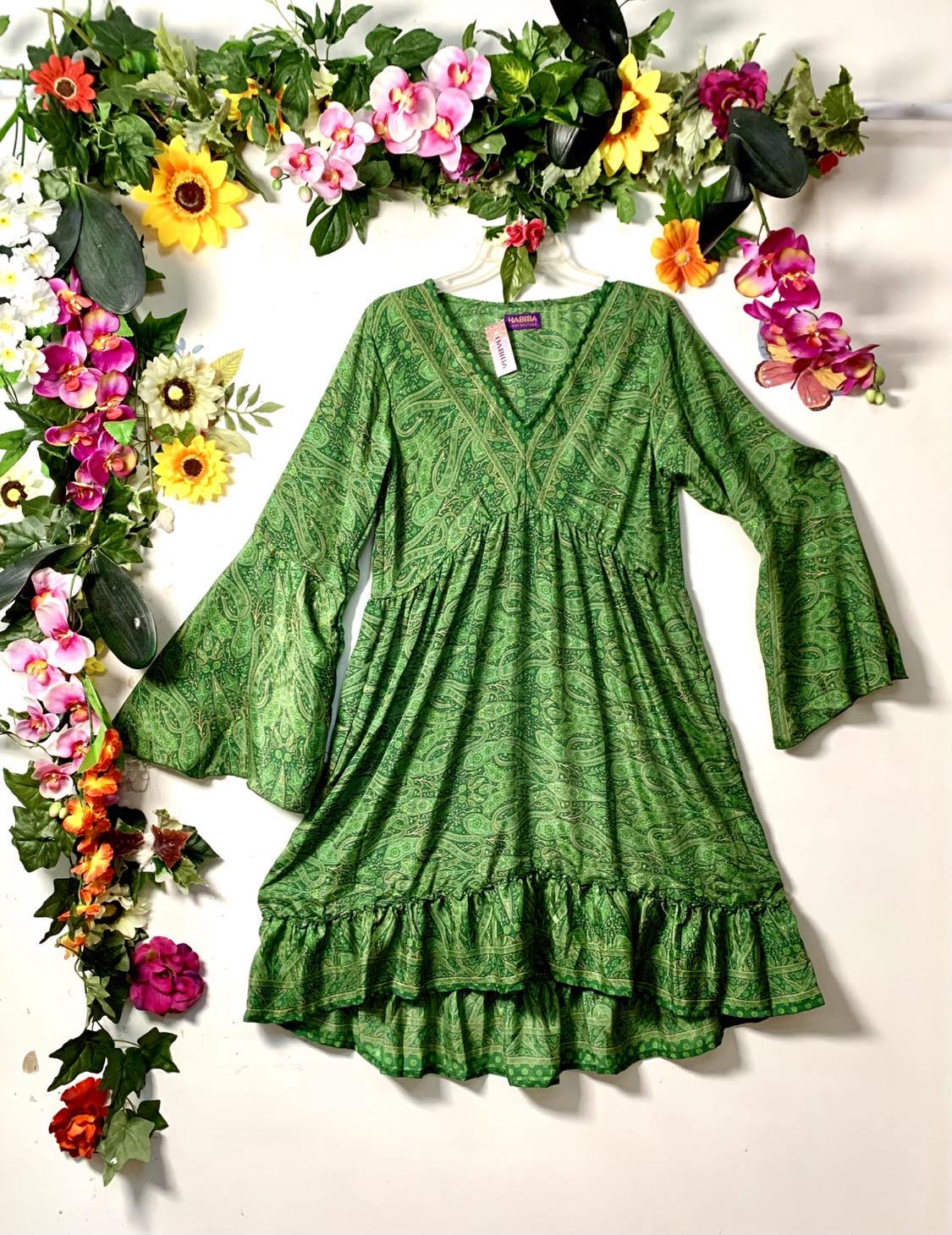 Sunmoon Long-Sleeve Babydoll Dress Habiba Boho Boutique Sunmoon Long-Sleeve Babydoll Dress Habiba Boho Boutique