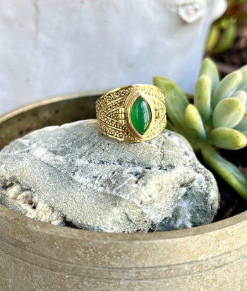 Poison Gemstone Rings Brass