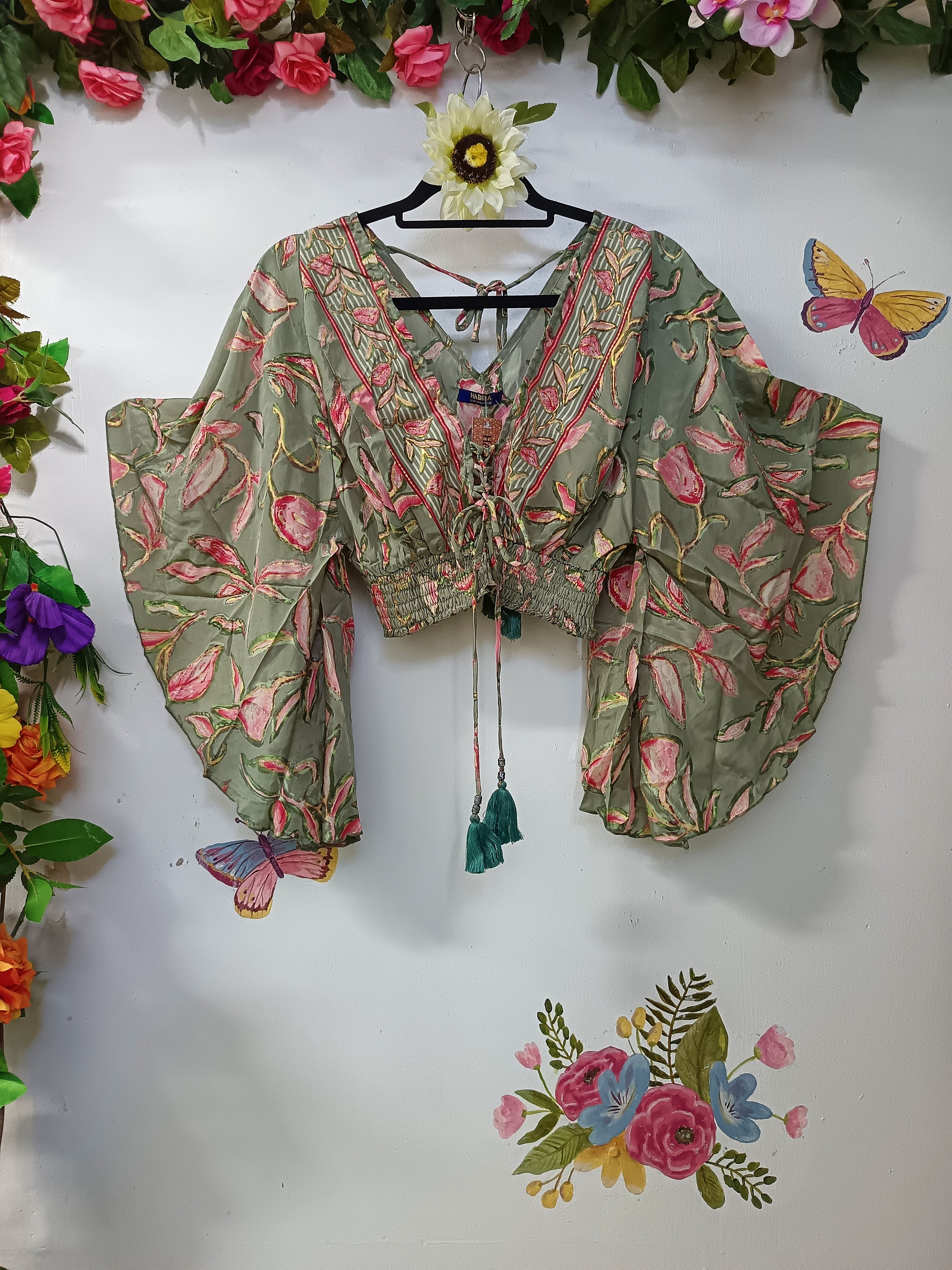 Silk & Soul Butterfly Crop Top