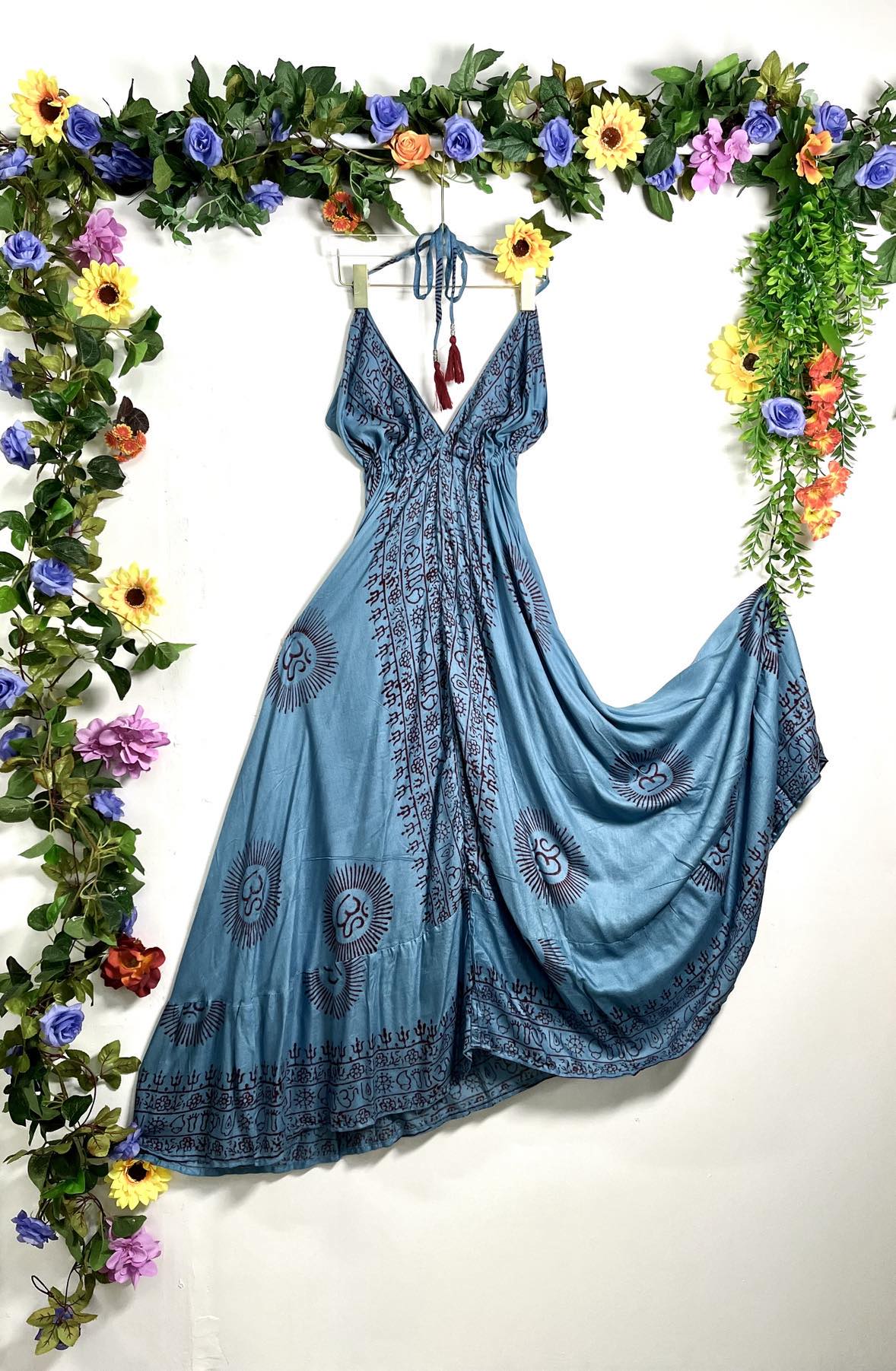 halter neck dresses south africa Nita African Print Halter Neck Maxi Dress - MYTRIBENG M / LONG