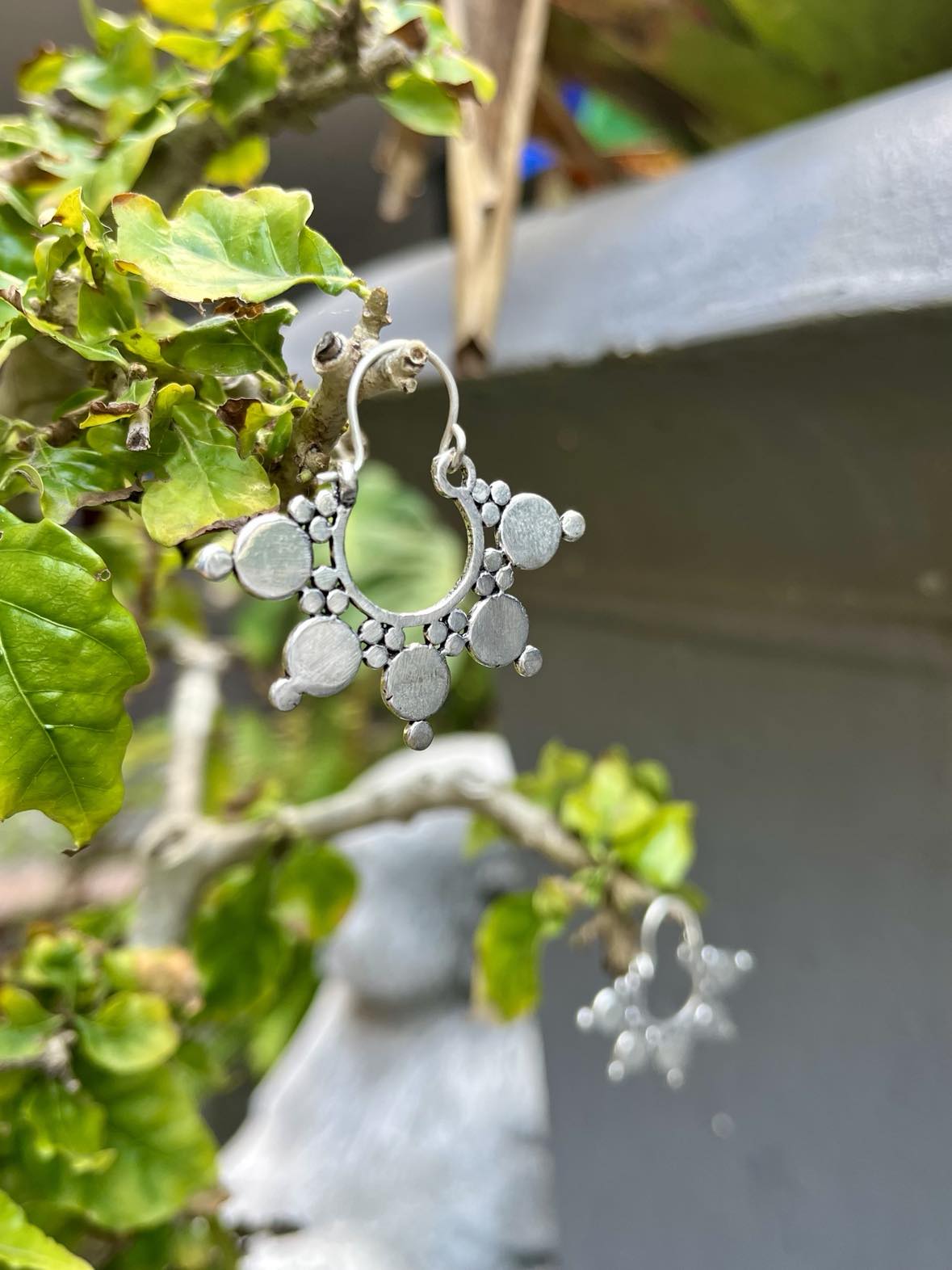 Hippie Silver Bubble Earings