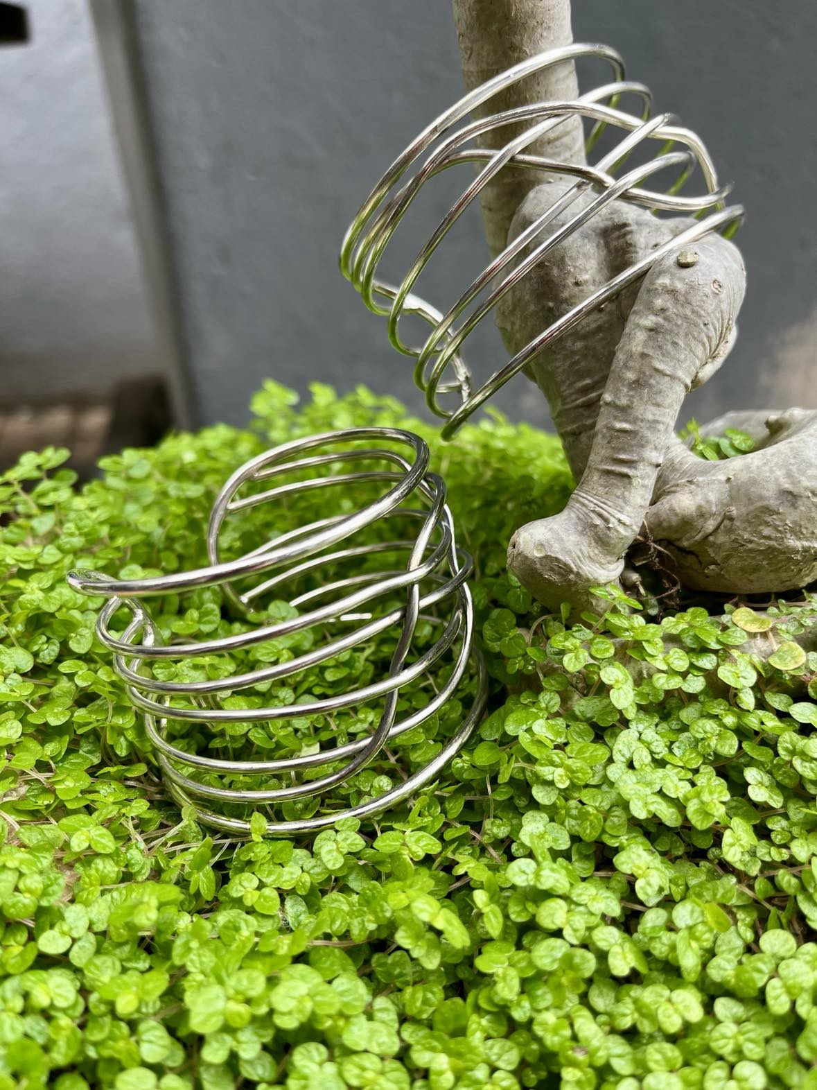 Indie Silver Wire Cuff Bangle