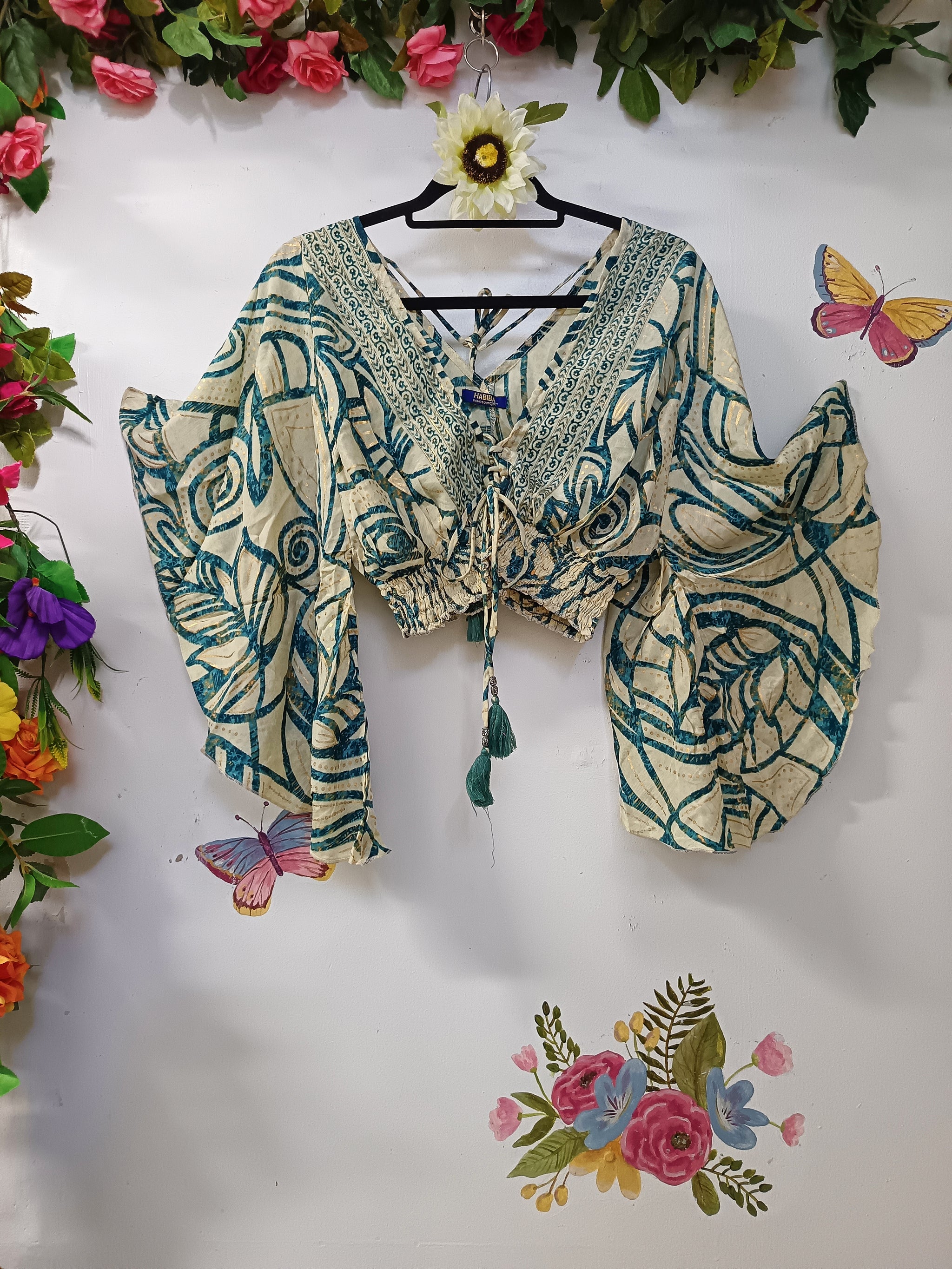 Silk & Soul Butterfly Crop Top