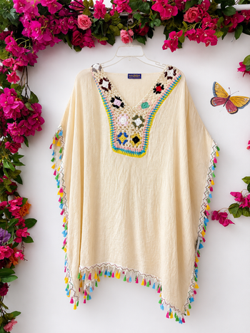 Santorini Cotton Crochet Kaftan