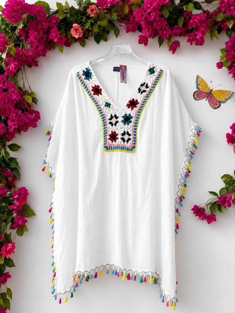 Santorini Cotton Crochet Kaftan