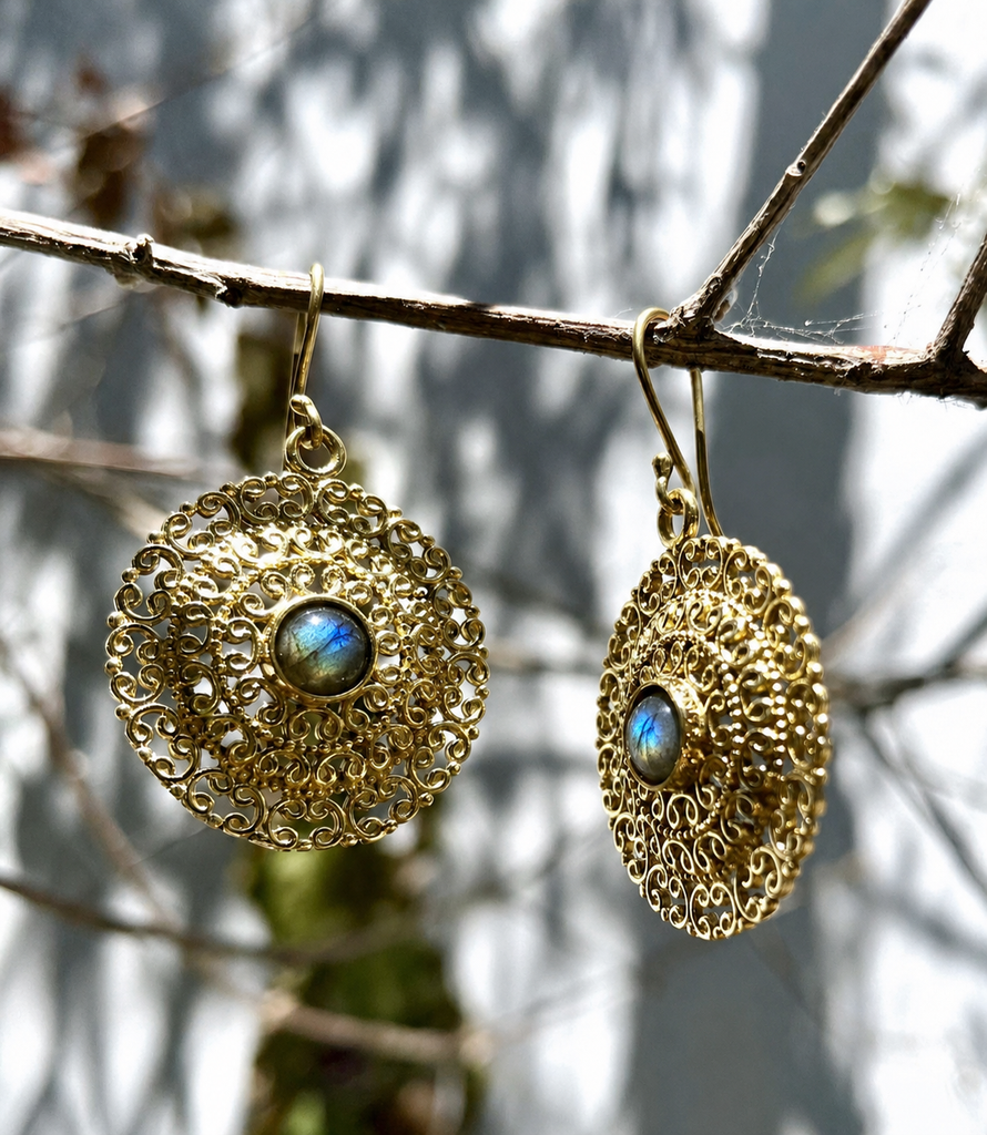 Filigree Sun Medallion Earings