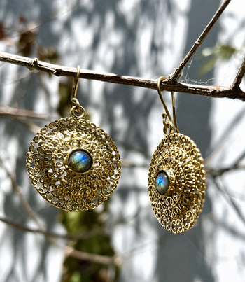 Filigree Sun Medallion Earings