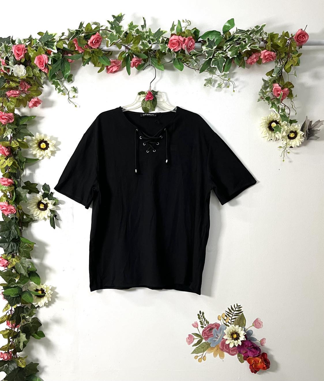 Sabai Lace-Up Short Sleeve Cotton Shirt