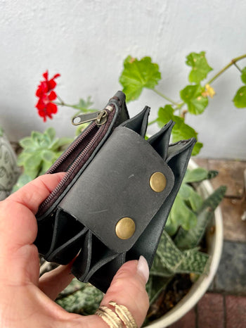 Leather Accordion Purse