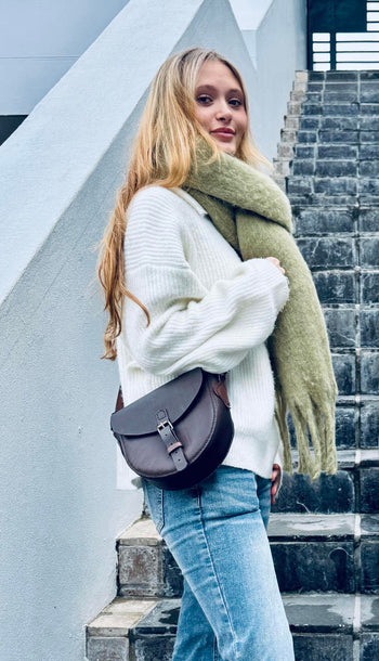 Leather Cross-Body Saddle Bag