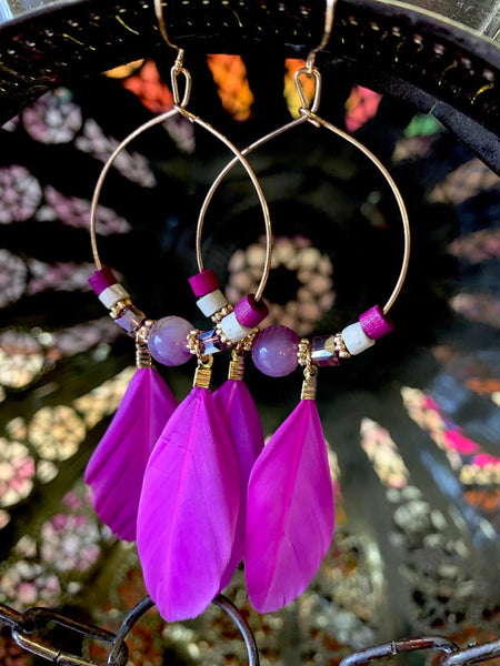 Hoop Feather Earings
