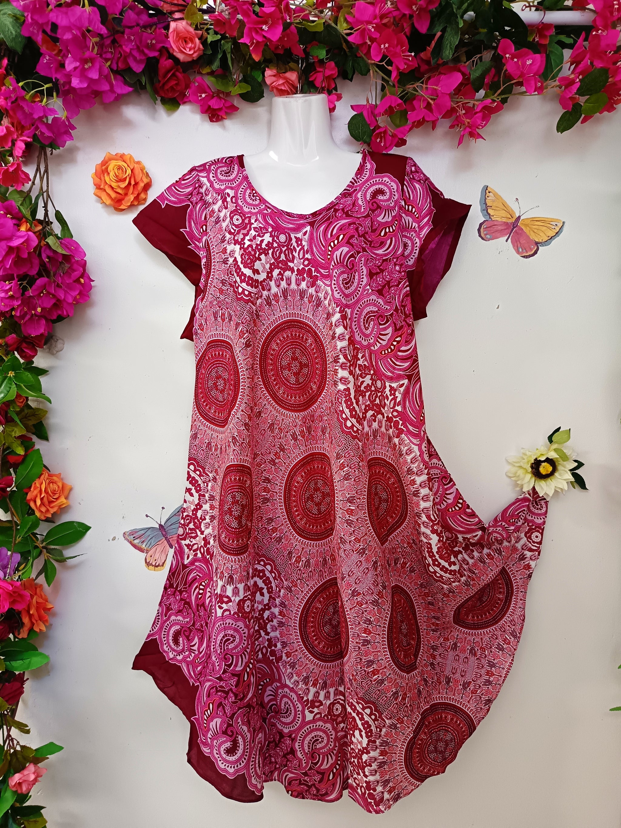 Thai Boho Dress Short Sleeve