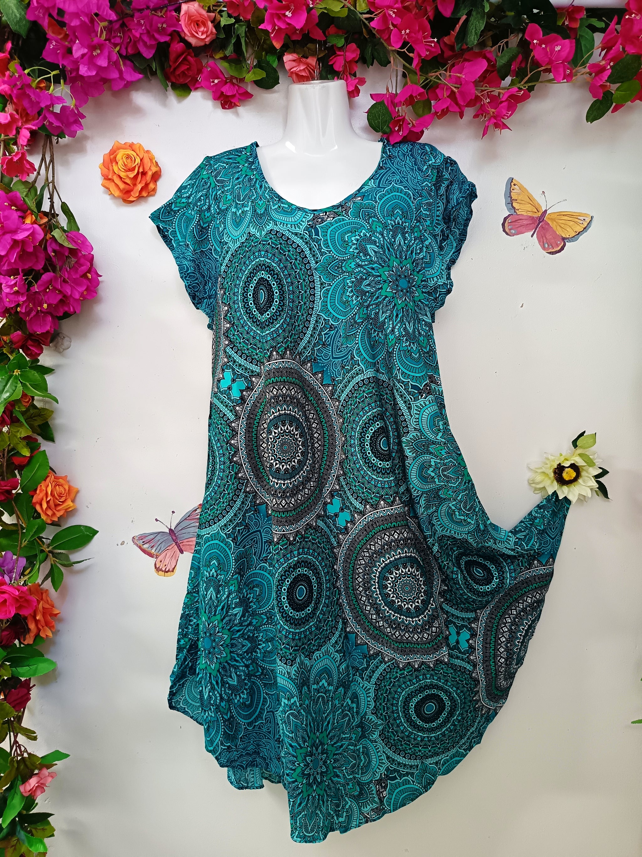 Thai Boho Dress Short Sleeve