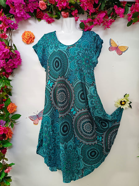 Thai Boho Dress Short Sleeve