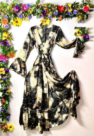 Silk Goddess Long-Sleeve Wrap Dress