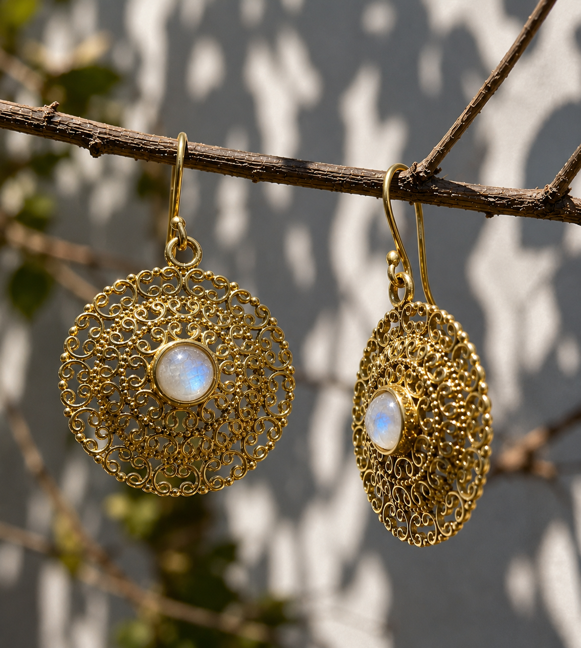 Filigree Sun Medallion Earings