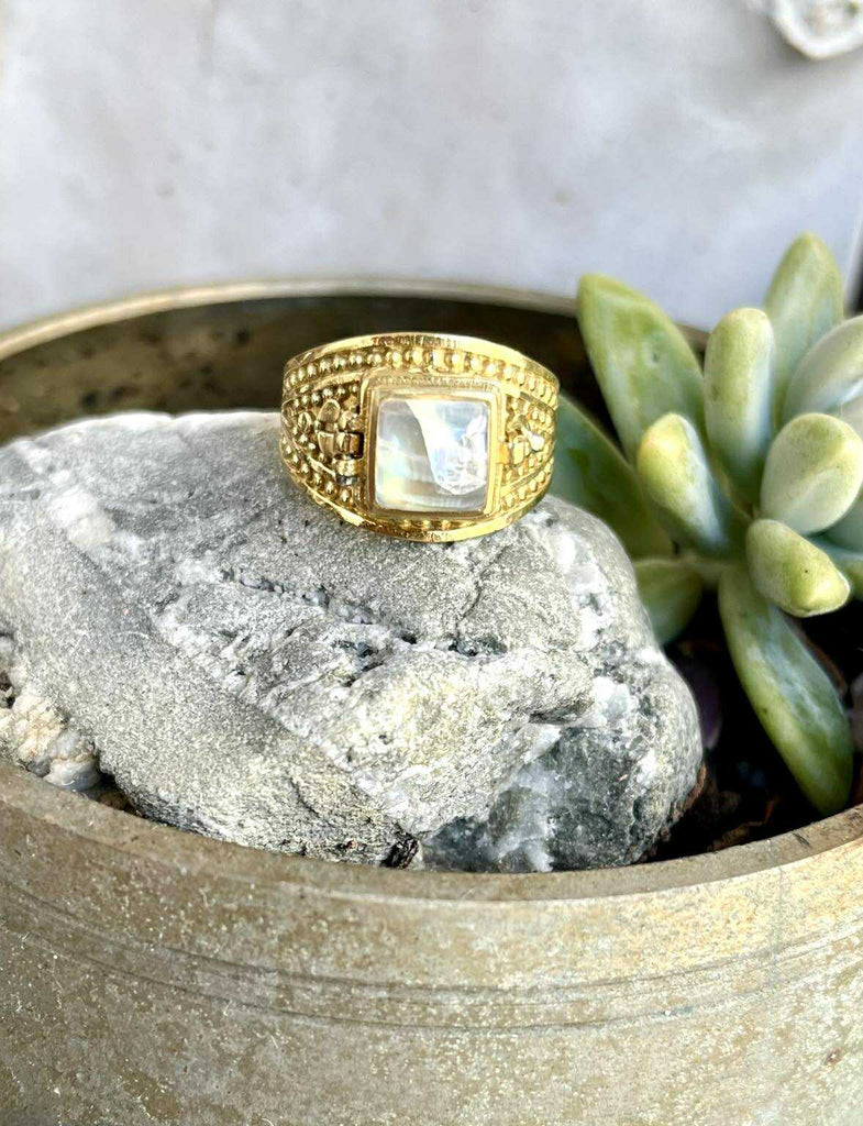 Poison Gemstone Rings Brass