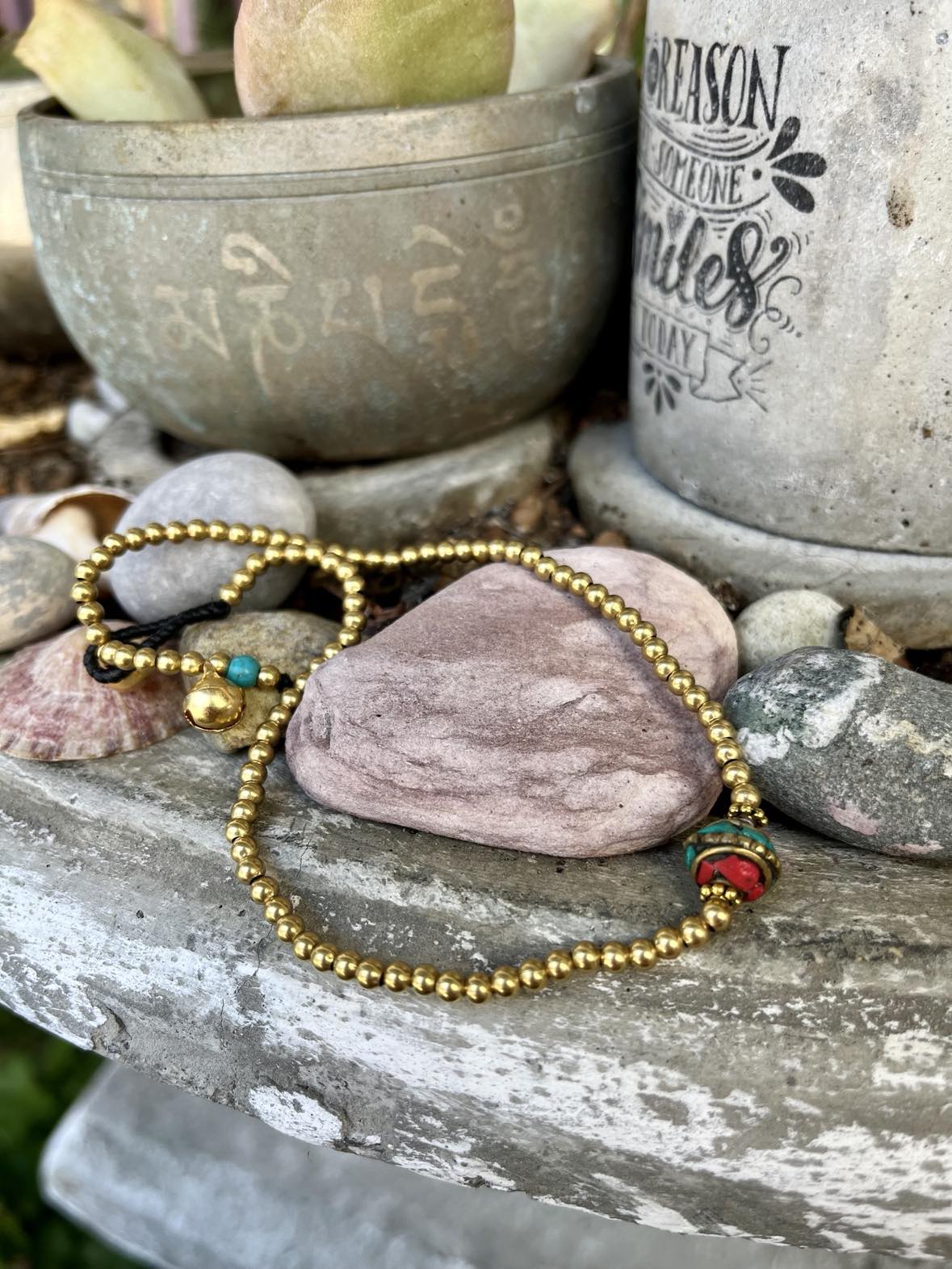 Nepali Bead Brass Anklet