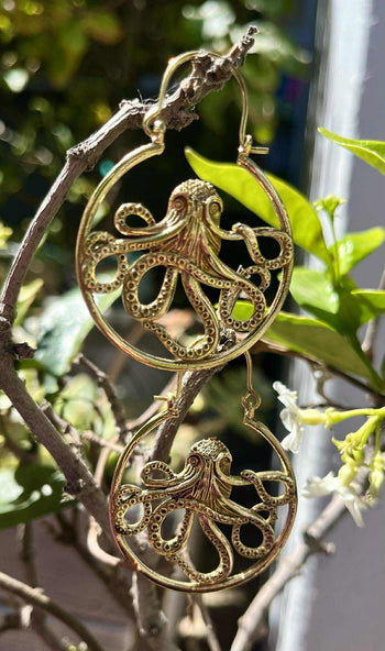 Ocean Spirit Octopus Hoops